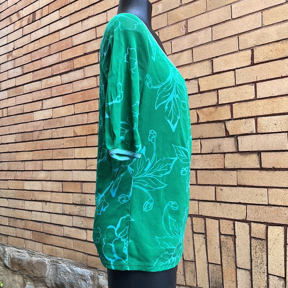 Vintage Y2k Axcess floral green mesh overlay blouse Size Small - Picture 4 of 5